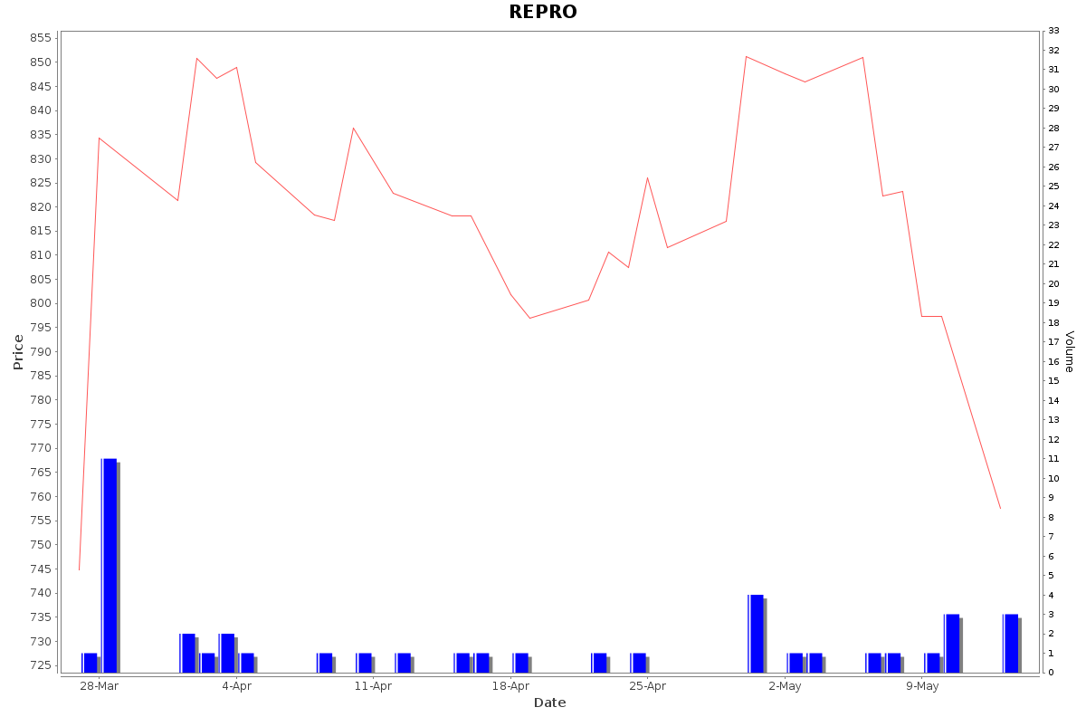 REPRO Daily Price Chart NSE Today